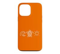 Custodia per iPhone 13 Pro Max Minimalist Sea Turtle Ocean Wave Sun Coastal Beach Line Art