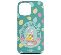 Custodia per iPhone 13 Pro Max Minions Easter Spring Into Fun