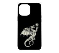 Custodia per iPhone 13 Pro Max Mitico Drago Holding Sun Orb Vintage Art