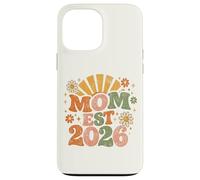 Custodia per iPhone 13 Pro Max Mom Est 2026 Groovy Retro Daisy Flower New Mom Mother's Day
