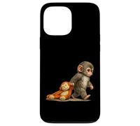 Custodia per iPhone 13 Pro Max Monkey Punch Baby Macaque Little Punch Big Cute Love peluche