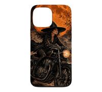 Custodia per iPhone 13 Pro Max Moon Café Harvest Racer Strega Vintage Halloween Moto