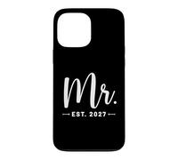 Custodia per iPhone 13 Pro Max Mr. Est. 2027 Just Married Promosso To Mr, Mrs Wedding
