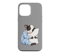 Custodia per iPhone 13 Pro Max Mucca che dorme in pigiama carino sonno