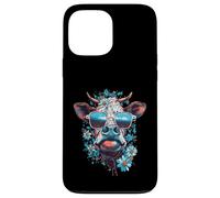 Custodia per iPhone 13 Pro Max Mucca colorata con occhiali da sole - Flower Power Design