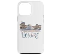 Custodia per iPhone 13 Pro Max Musée du Louvre Piramide Acquerello Esterno Parigi Francia