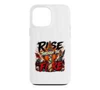 Custodia per iPhone 13 Pro Max Musica Heavymetal Rise Through The Fire e Angel Skull