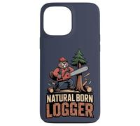 Custodia per iPhone 13 Pro Max Natural Born Logger (castoro con motosega)