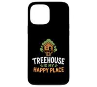 Custodia per iPhone 13 Pro Max Nature tree house trees quote funny happy place treehouse