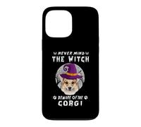 Custodia per iPhone 13 Pro Max Never Mind The Witch Beware Of Corgi Dog Halloween