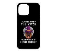 Custodia per iPhone 13 Pro Max Never Mind The Witch Beware Of German Shepherd Dog Halloween