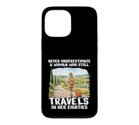 Custodia per iPhone 13 Pro Max Never Underestimate Woman 80s Anni Ottanta Travel Design