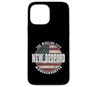 Custodia per iPhone 13 Pro Max New Bedford Massachusetts, Vintage bandiera americana