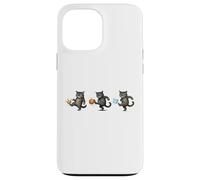Custodia per iPhone 13 Pro Max No Kings, gatto che prende a calci la corona, arancione, carino gattino, protesta