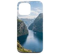 Custodia per iPhone 13 Pro Max Norvegese Fiordo montagna scogliere acqua paesaggio scenico