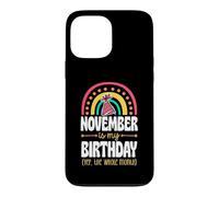 Custodia per iPhone 13 Pro Max Novembre è il mio compleanno Sì, tutto il mese Boho Rainbow