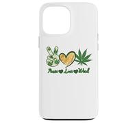 Custodia per iPhone 13 Pro Max Pace Amore Erba Marijuana Cannabis Retro Vintage