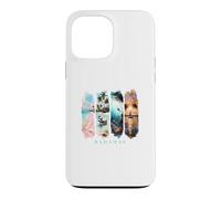 Custodia per iPhone 13 Pro Max Palme dei Caraibi, spiagge rosa e maiali - Vacanza Bahamas