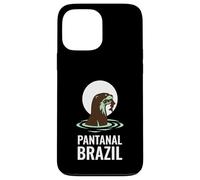 Custodia per iPhone 13 Pro Max Pantanal Brasile Gigante Lontra Fiume Tramonto