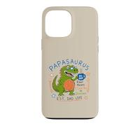 Custodia per iPhone 13 Pro Max Papasaurus Number One Dad Funny Dinosaur Rex Festa del papà