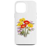Custodia per iPhone 13 Pro Max Papaveri rossi e gialli e viole del pensiero Full Bloom Shapes Mania