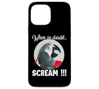 Custodia per iPhone 13 Pro Max Pappagallo grigio africano Meme T, divertente pappagallo