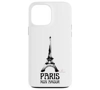 Custodia per iPhone 13 Pro Max Paris Mon Amour - Torre Eiffel Grafica Artistica a Pennello