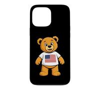 Custodia per iPhone 13 Pro Max Patriotic Teddy Bear USA Flag Illustration Graphic Cartoon