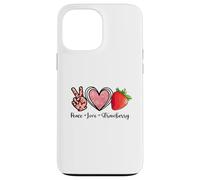 Custodia per iPhone 13 Pro Max Peace Love Strawberry Shirts Farmer Fragole Amante Frutta
