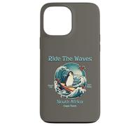Custodia per iPhone 13 Pro Max Penguin Surfing Waves Sud Africa Cape Cod Surfs Up Fun