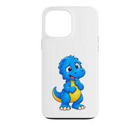 Custodia per iPhone 13 Pro Max Pensa il simpatico dinosauro T-Rex blu