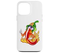 Custodia per iPhone 13 Pro Max Piccante vigile del fuoco peperoncino fumetto divertente fuoco eroe disegno