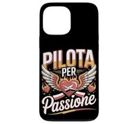 Custodia per iPhone 13 Pro Max Pilota Per Passione Cuore Aereo Ali Fuoco