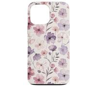 Custodia per iPhone 13 Pro Max Pink Purple Flower Watercolour Floral Wildflower Cute