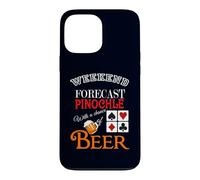 Custodia per iPhone 13 Pro Max Previsioni del fine settimana Birra & Pinochle Poker Cool Gioco d'azzardo Hobby