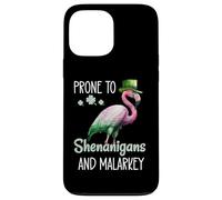 Custodia per iPhone 13 Pro Max Prone to Shenanigans and Malarkey Sign St Patricks Flamingo
