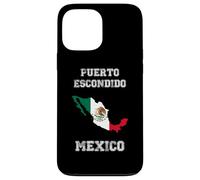 Custodia per iPhone 13 Pro Max Puerto Escondido Messico Vintage Bandiera Messico Mappa Design