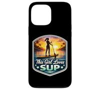 Custodia per iPhone 13 Pro Max Questa ragazza ama SUP amante donna standup paddle carino