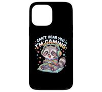 Custodia per iPhone 13 Pro Max Raccoon Gaming Can't Hear You I'm Gaming Common Raccoon