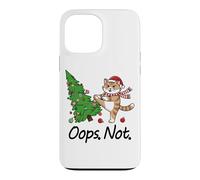 Custodia per iPhone 13 Pro Max Ragdoll Cat Kicking Albero di Natale Divertente Oops Not Cat Lady