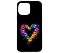 Custodia per iPhone 13 Pro Max Rainbow Paw Heart Colorful Dog & Cat Lover Pet Art