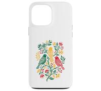 Custodia per iPhone 13 Pro Max Rasta Reggae Roots Three Birds Jamaica Folk Art Floral