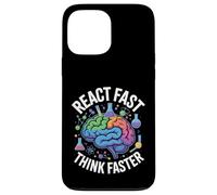 Custodia per iPhone 13 Pro Max React Fast Think Più Veloce Science Brain Design