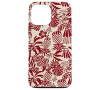 Custodia per iPhone 13 Pro Max Red Tropical Pineapple Palm Leaf Aloha Summer Pattern