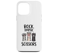 Custodia per iPhone 13 Pro Max roccia, carta, forbici, gatto, zampe, illustrazione