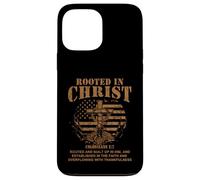 Custodia per iPhone 13 Pro Max Rooted in Christ Shirt Christian Shirt for Men Cross Shirt