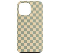 Custodia per iPhone 13 Pro Max Sage Green Yellow Checkered Checker Checkerboard Aesthetic