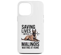 Custodia per iPhone 13 Pro Max Salvare vite con un malinois in attesa a casa