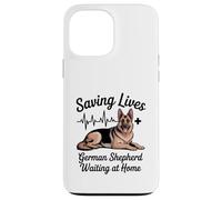 Custodia per iPhone 13 Pro Max Salvare vite Pastore Tedesco Aspettando A Casa