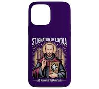 Custodia per iPhone 13 Pro Max Sant'Ignazio Loyola Ad Maiorem Dei Gloriam Gesuita Cattolico